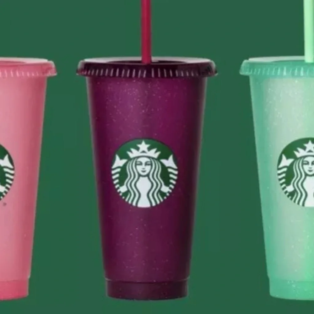 Starbucks 24oz glitter purple Reusable Party cold cup